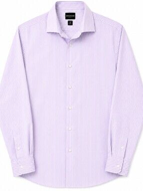 Ike Behar Pink And Grey Pinstripe Dress Shirt 16.5 L/G